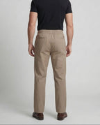 Men's Cotton Blend Drawstring Trousers with Front Pleats