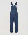 Men's Relaxed Denim Dungarees with Adjustable Straps and Bib Pocket