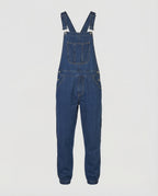Men's Relaxed Denim Dungarees with Adjustable Straps and Bib Pocket