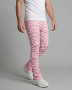 Men's Distressed Skinny Jeans with Frayed Detailing