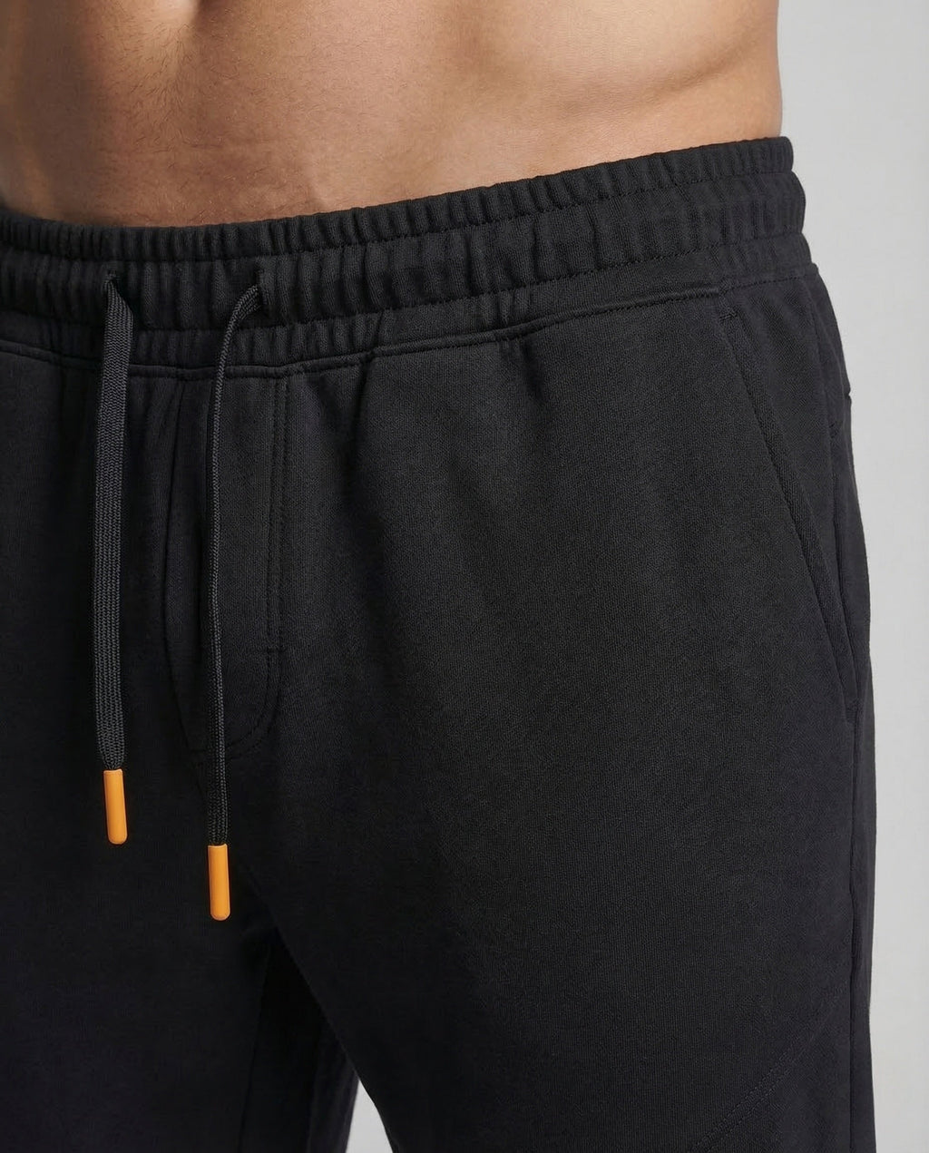 Men's Tapered Joggers with Curved Panel Seams and Drawstring Waist
