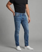 Men's Slim Fit Jeans with Classic Pockets and Belt Loops