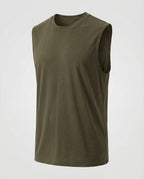 Men's Sleeveless Crew Neck Tank Top – Athletic Casual Muscle Shirt