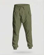 Men's Harem Trousers with Drop Crotch and Drawstring Waist