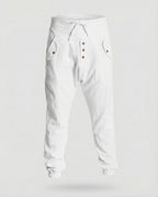 Men's Harem Trousers with Drop Crotch and Drawstring Waist