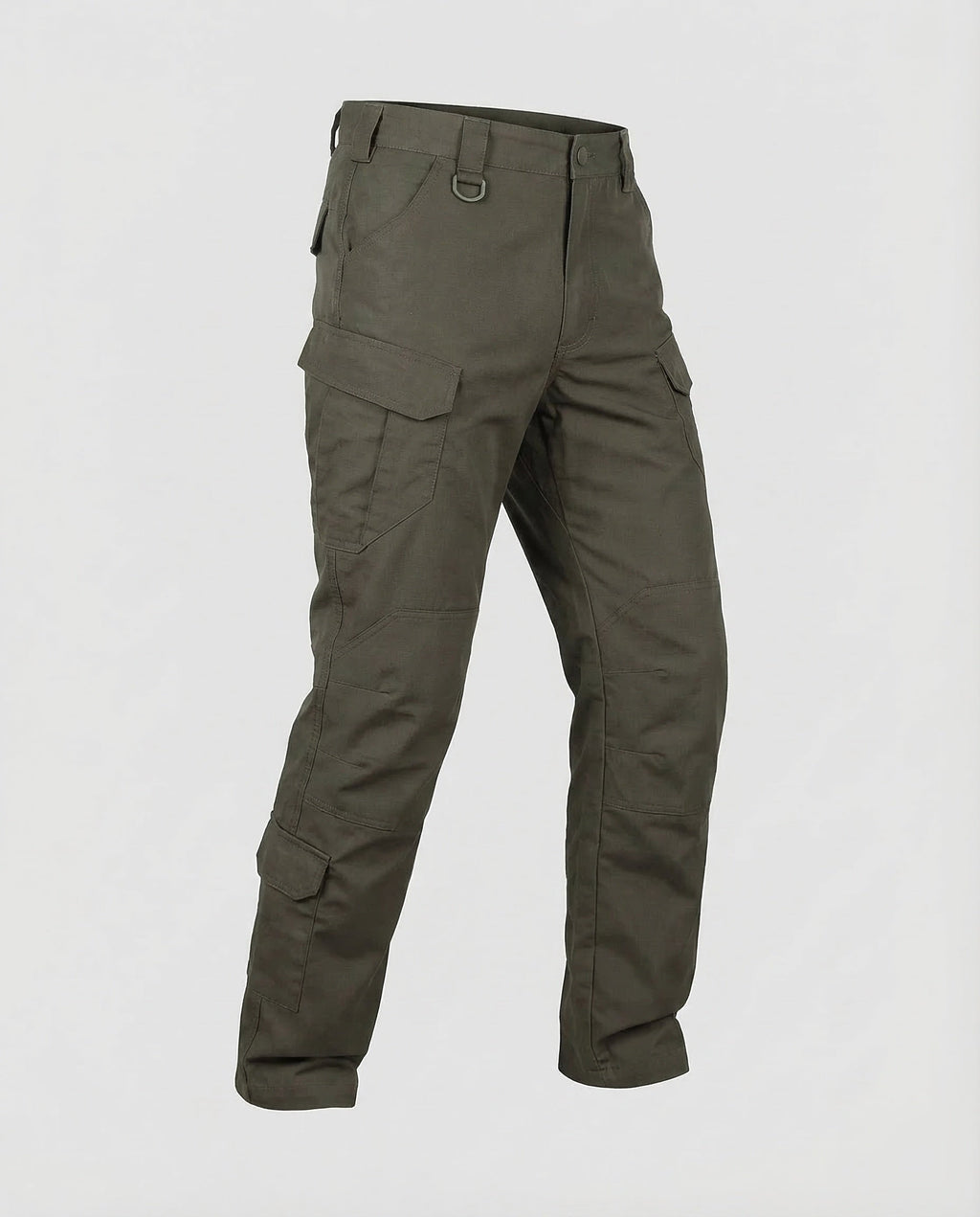 Men's Tactical Cargo Trousers with Reinforced Knee Panels and Flap Pockets