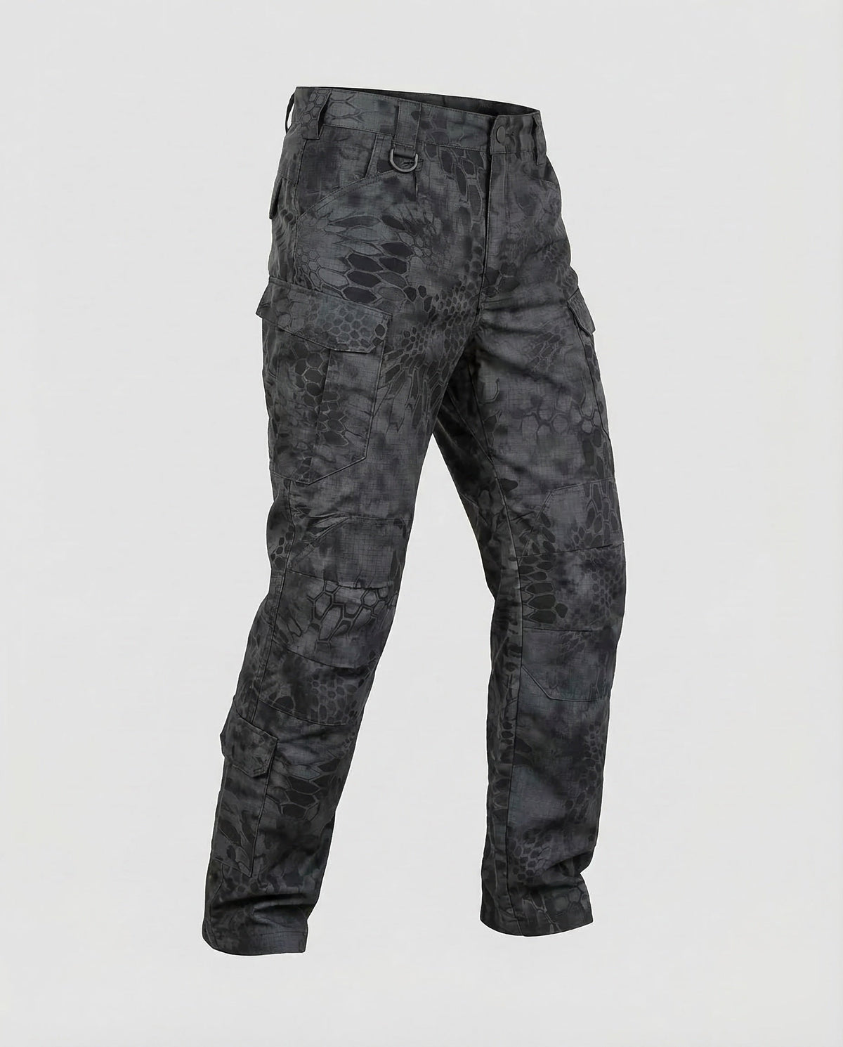 Men's Tactical Cargo Trousers with Reinforced Knee Panels and Flap Pockets