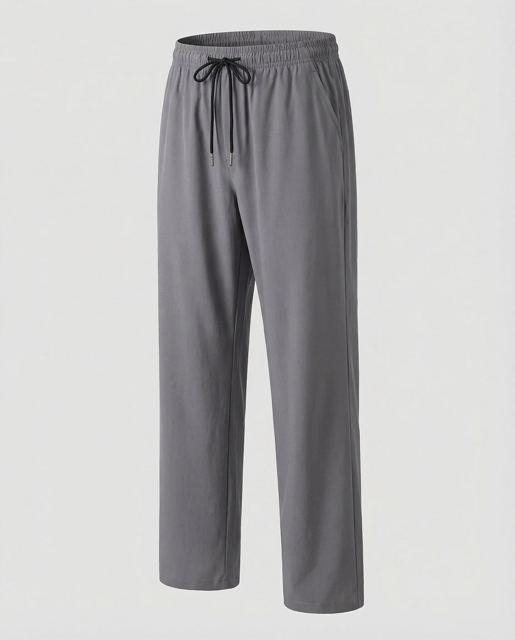 Men's Straight Leg Drawstring Trousers with Elasticated Waist and Side