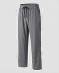 Men's Straight Leg Drawstring Trousers with Elasticated Waist and Side