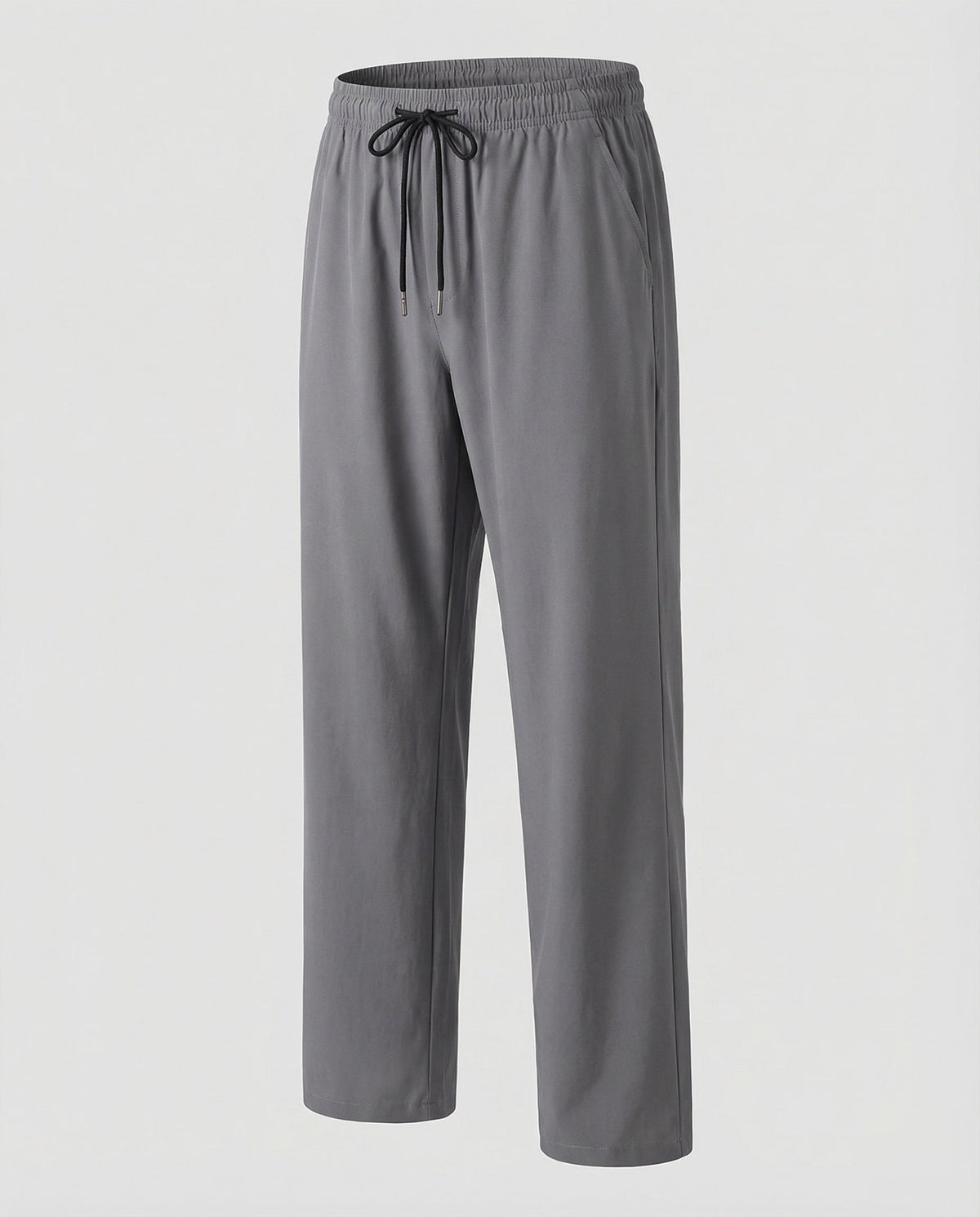 Men's Straight Leg Drawstring Trousers with Elasticated Waist and Side
