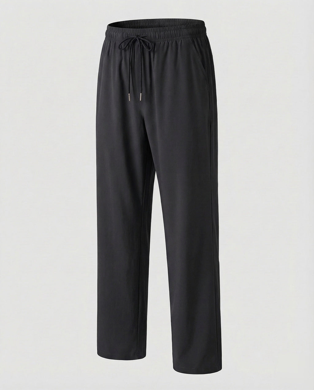 Men's Straight Leg Drawstring Trousers with Elasticated Waist and Side