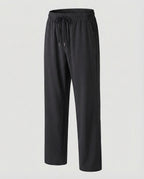 Men's Straight Leg Drawstring Trousers with Elasticated Waist and Side