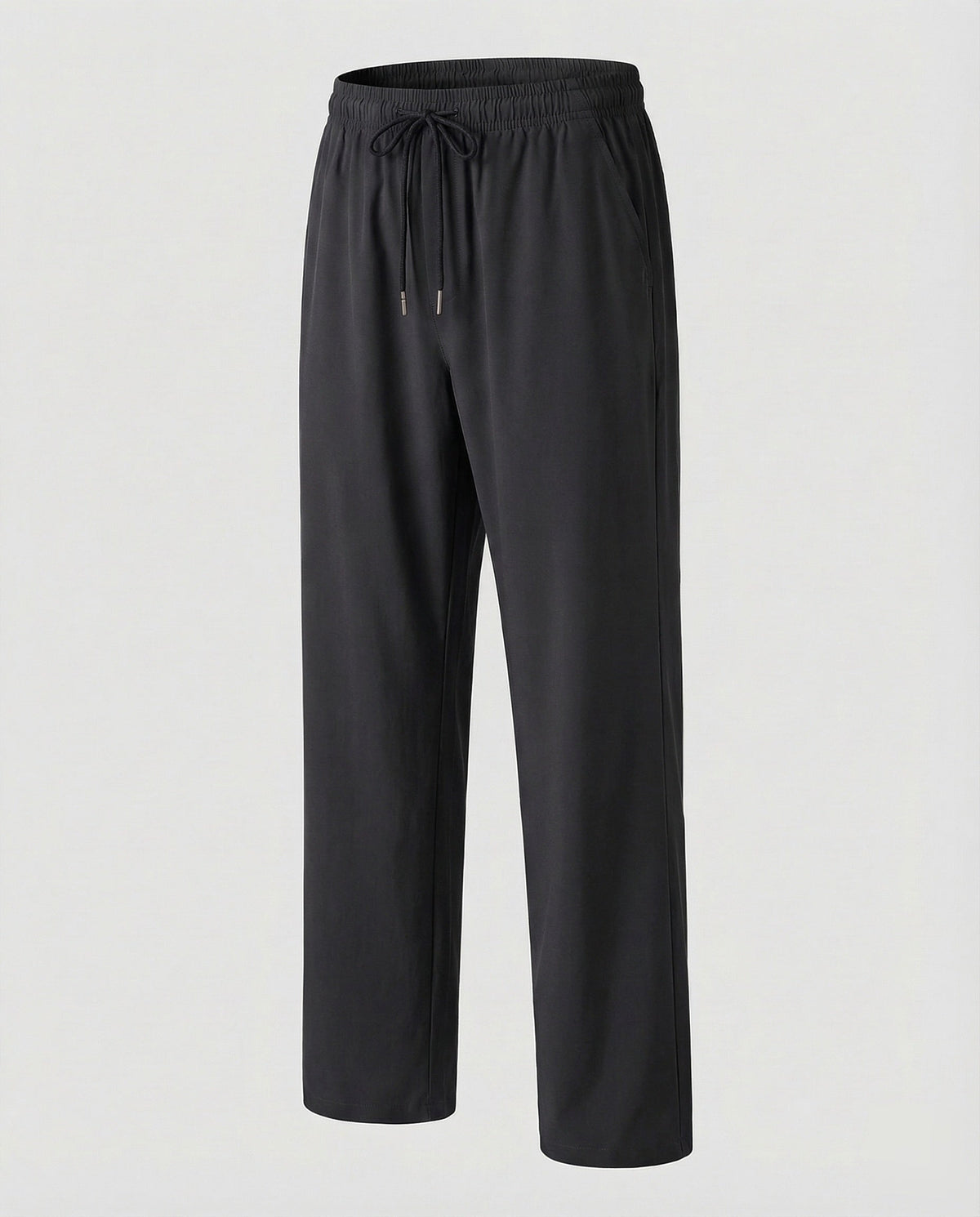 Men's Straight Leg Drawstring Trousers with Elasticated Waist and Side