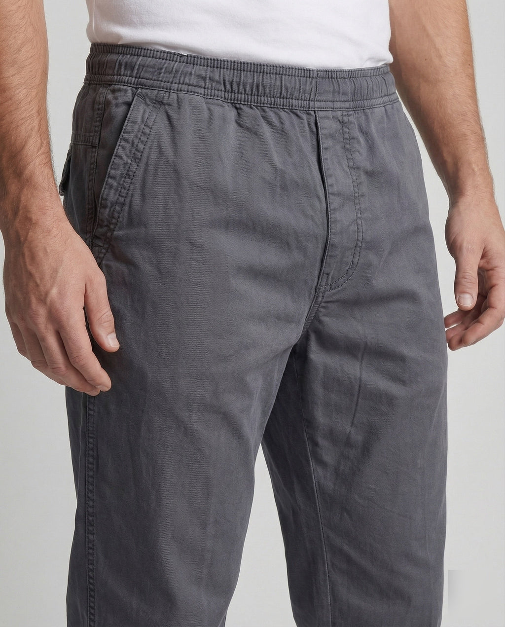 Men's Relaxed Straight Leg Casual Trousers with Elasticated Waist