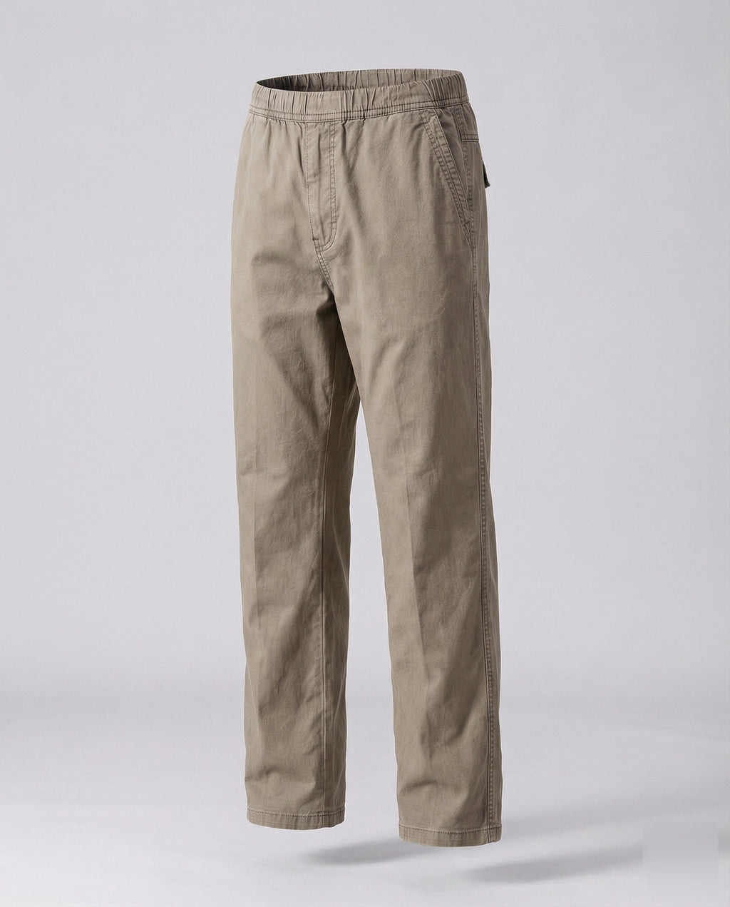 Men's Relaxed Straight Leg Casual Trousers with Elasticated Waist