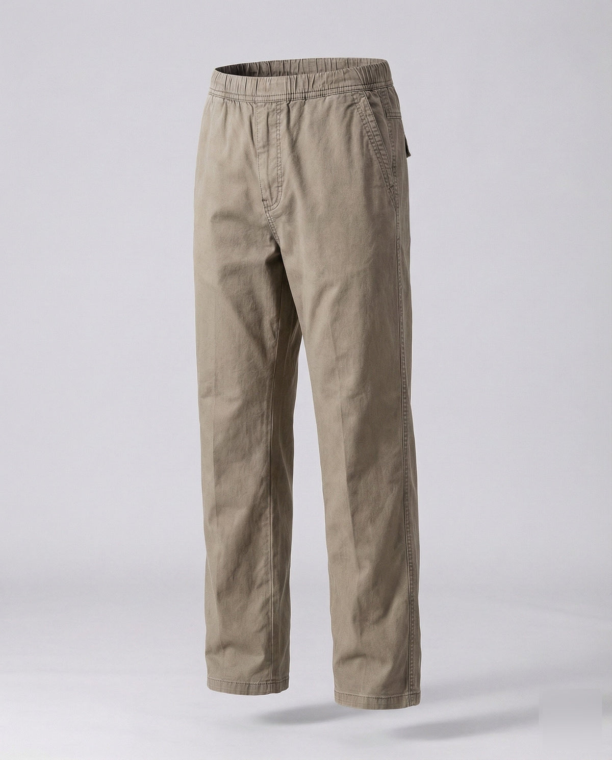 Men's Relaxed Straight Leg Casual Trousers with Elasticated Waist