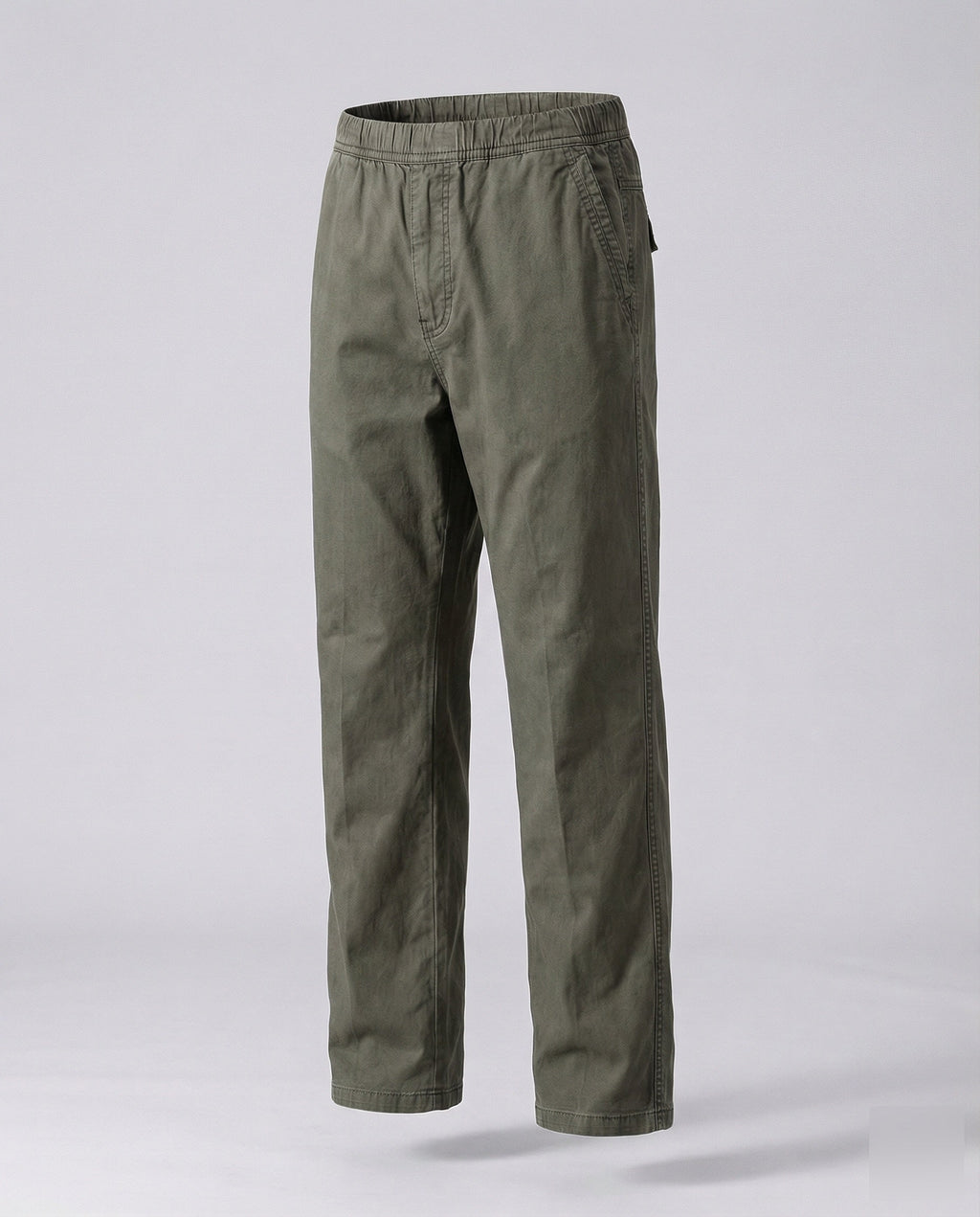 Men's Relaxed Straight Leg Casual Trousers with Elasticated Waist
