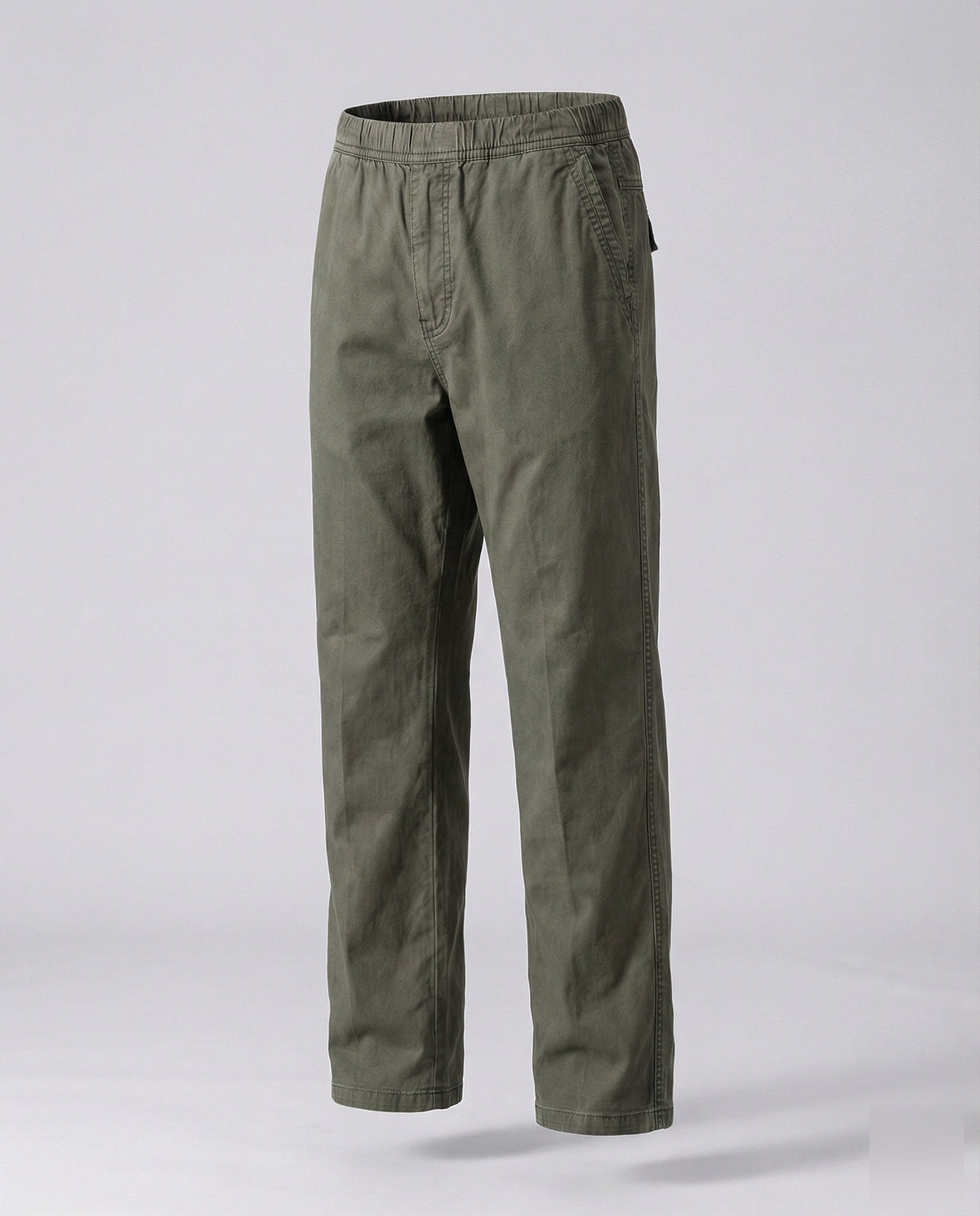 Men's Relaxed Straight Leg Casual Trousers with Elasticated Waist