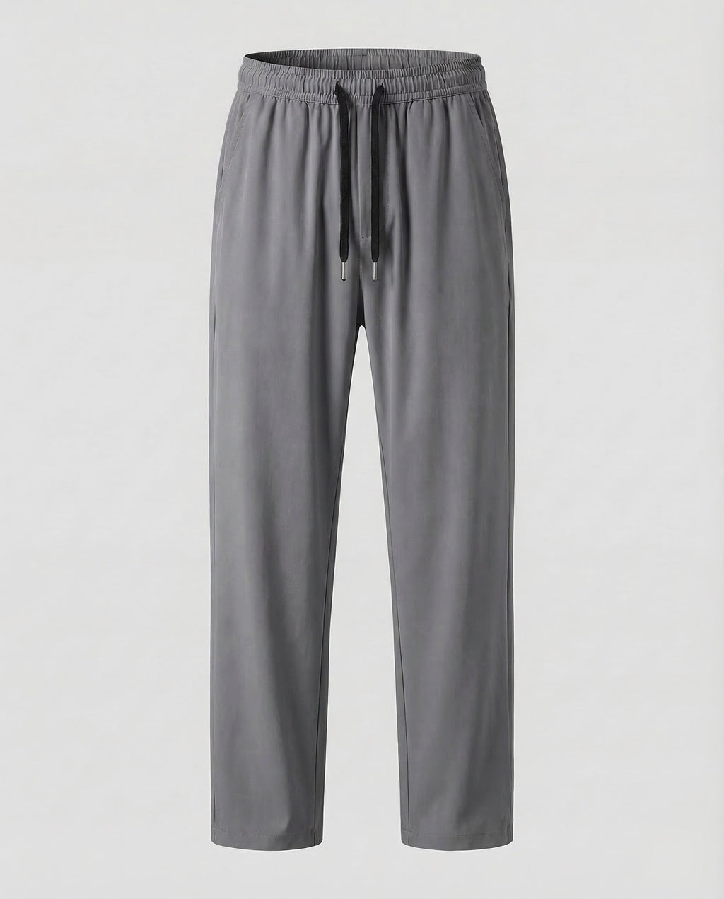 Men's Relaxed Straight Leg Trousers with Adjustable Drawstring Waist