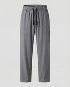 Men's Relaxed Straight Leg Trousers with Adjustable Drawstring Waist
