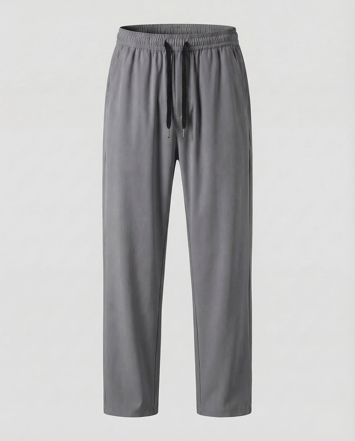 Men's Relaxed Straight Leg Trousers with Adjustable Drawstring Waist