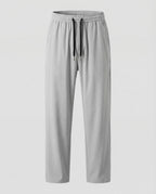 Men's Relaxed Straight Leg Trousers with Adjustable Drawstring Waist
