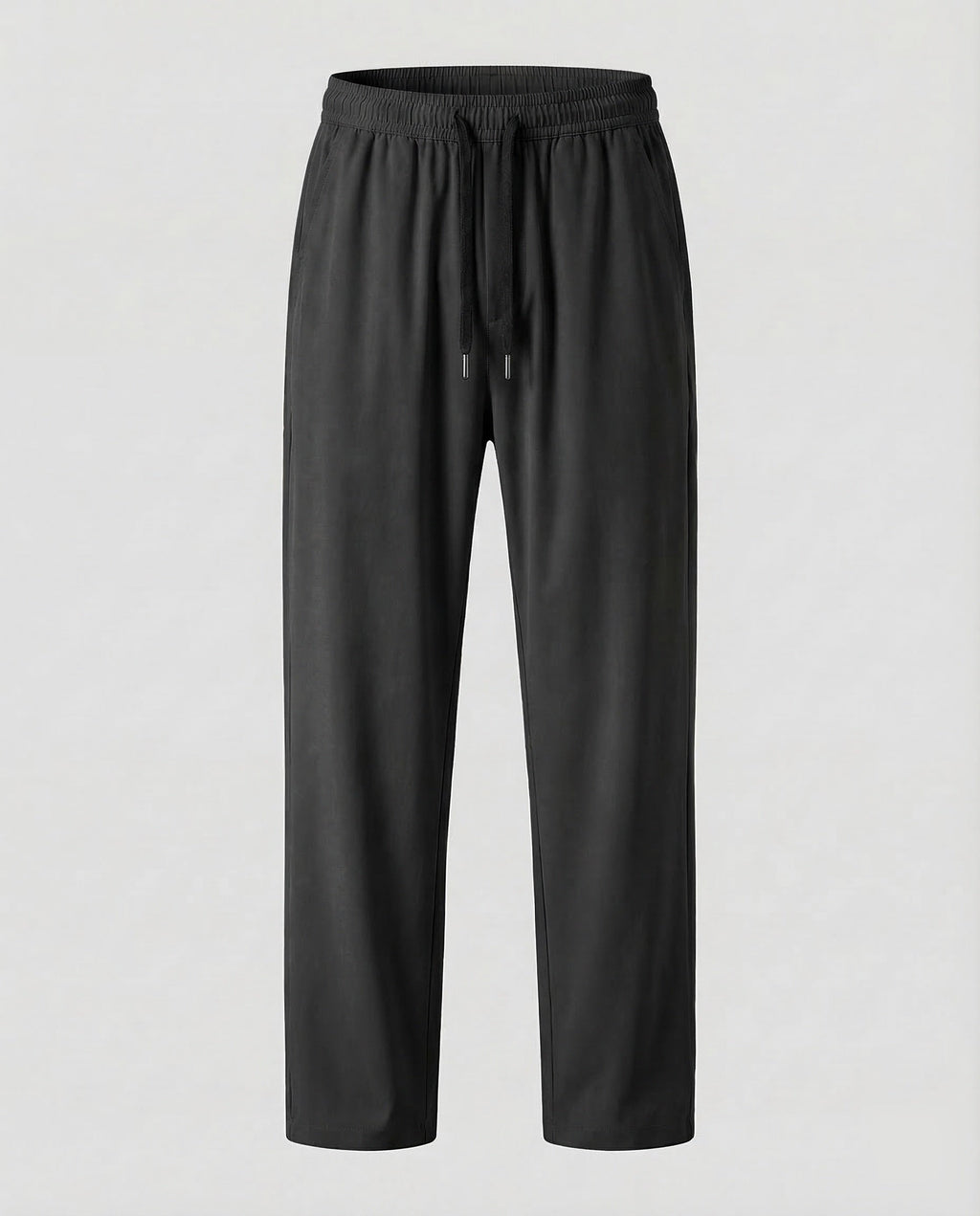 Men's Relaxed Straight Leg Trousers with Adjustable Drawstring Waist