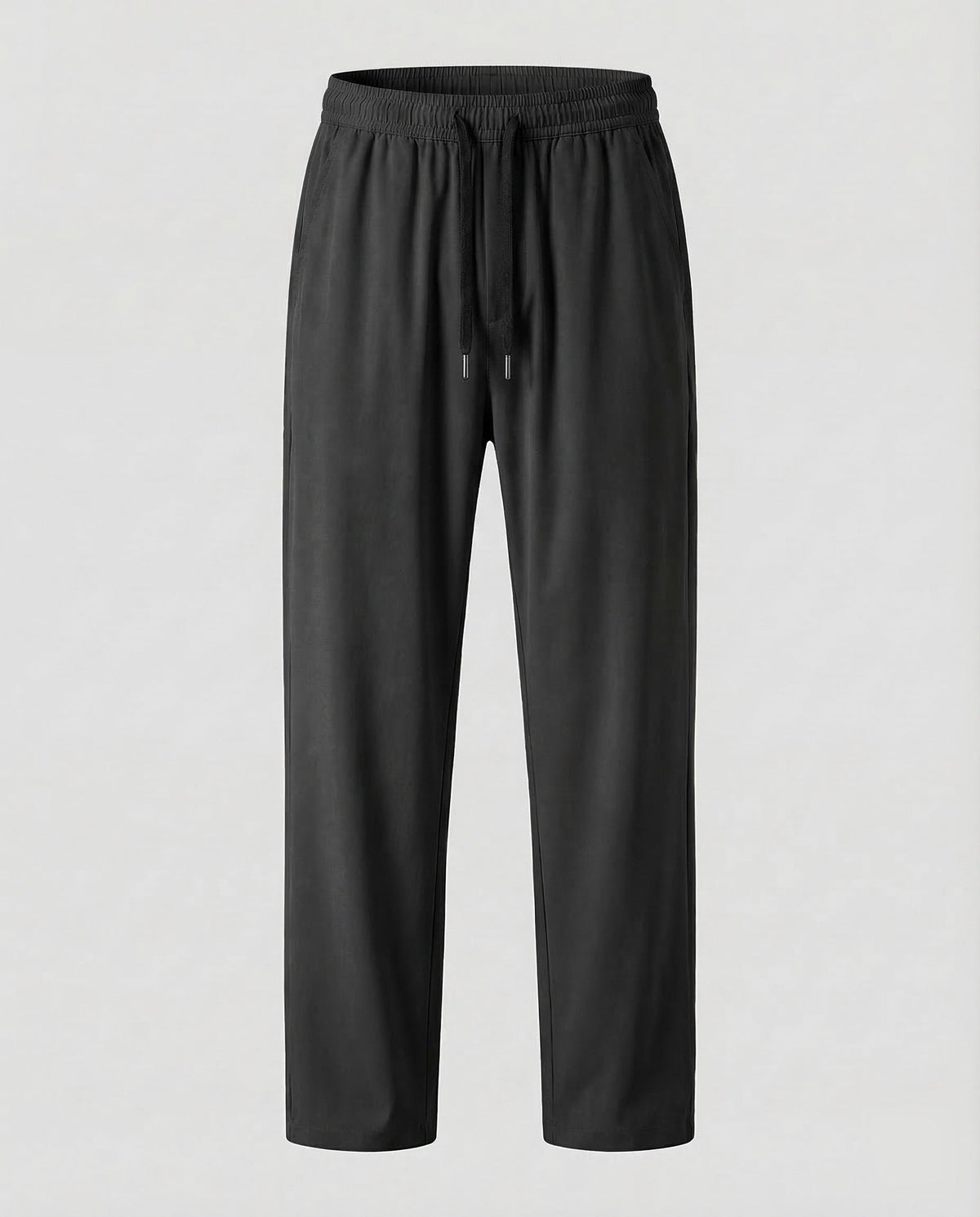 Men's Relaxed Straight Leg Trousers with Adjustable Drawstring Waist