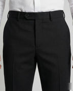 Men's Tailored Formal Trousers with Pressed Creases and Belt Loops