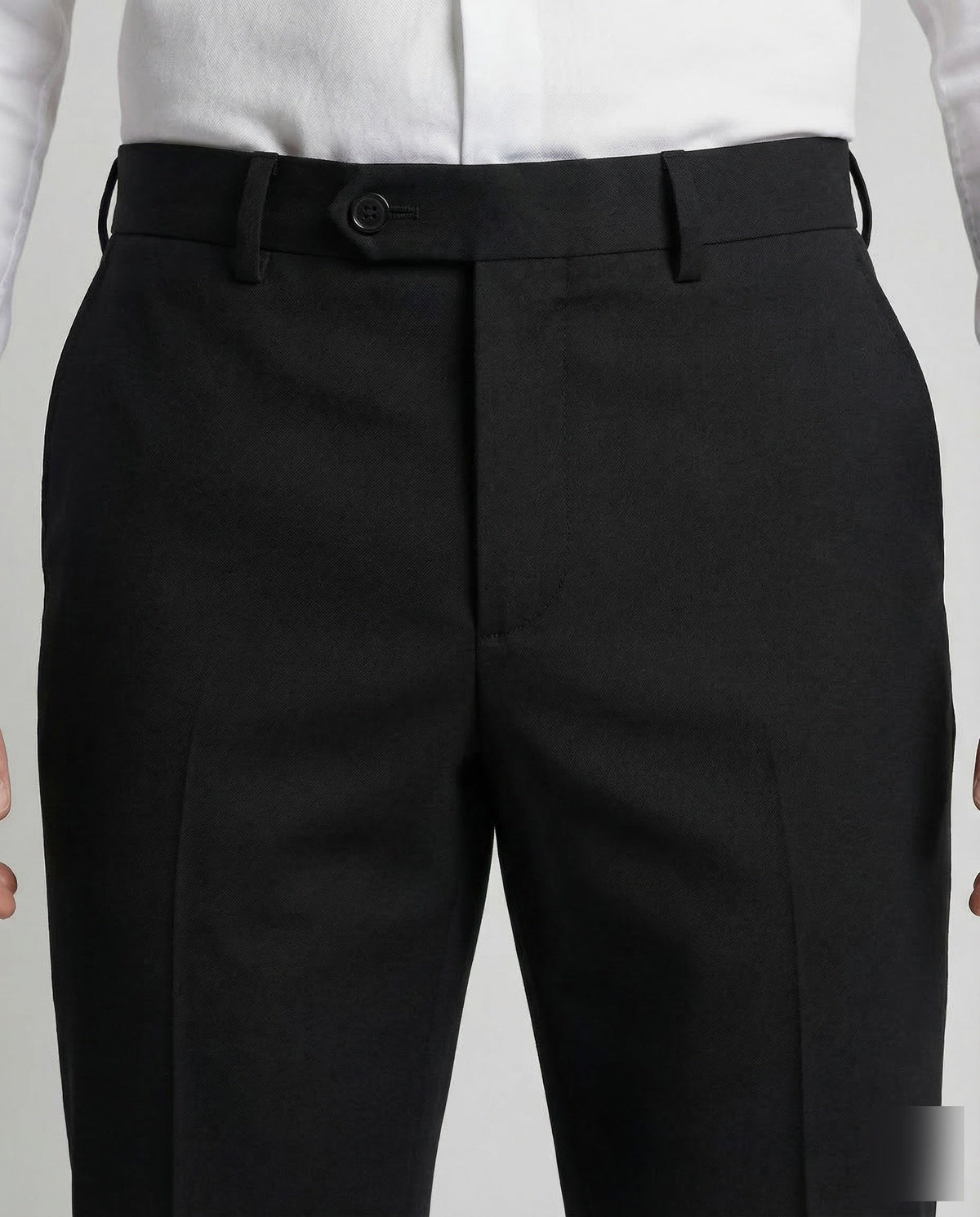 Men's Tailored Formal Trousers with Pressed Creases and Belt Loops