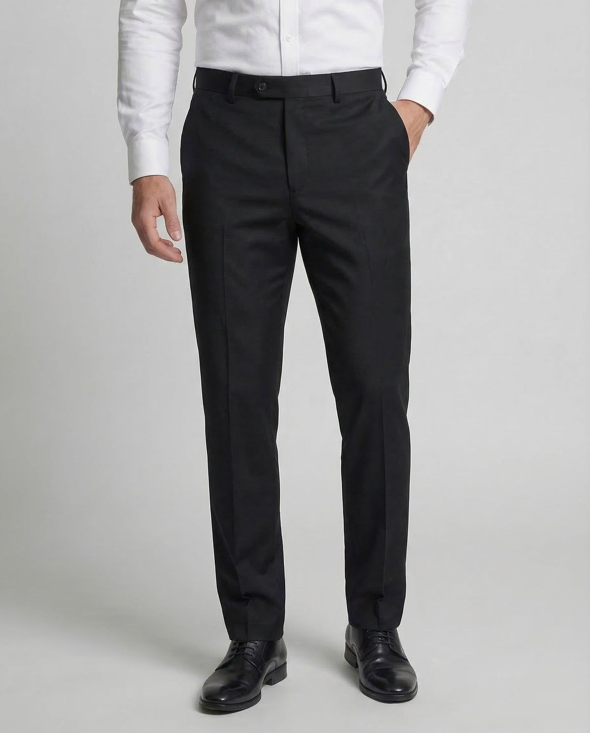 Men's Tailored Formal Trousers with Pressed Creases and Belt Loops