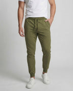 Men's Tapered Joggers with Drawstring Waist and Ribbed Ankle Cuffs