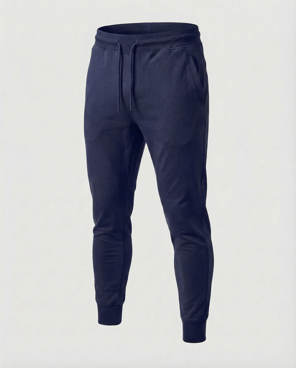 Men's Tapered Joggers with Drawstring Waist and Ribbed Ankle Cuffs
