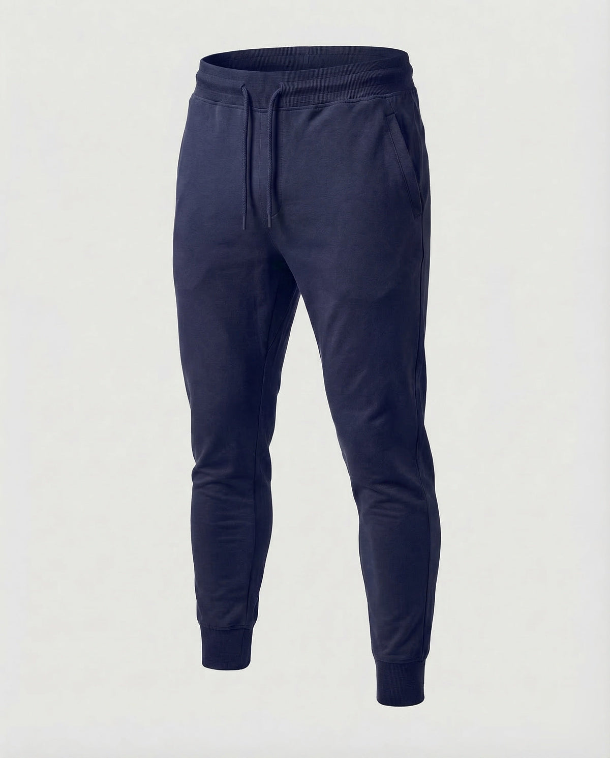 Men's Tapered Joggers with Drawstring Waist and Ribbed Ankle Cuffs