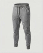 Men's Tapered Joggers with Drawstring Waist and Ribbed Ankle Cuffs