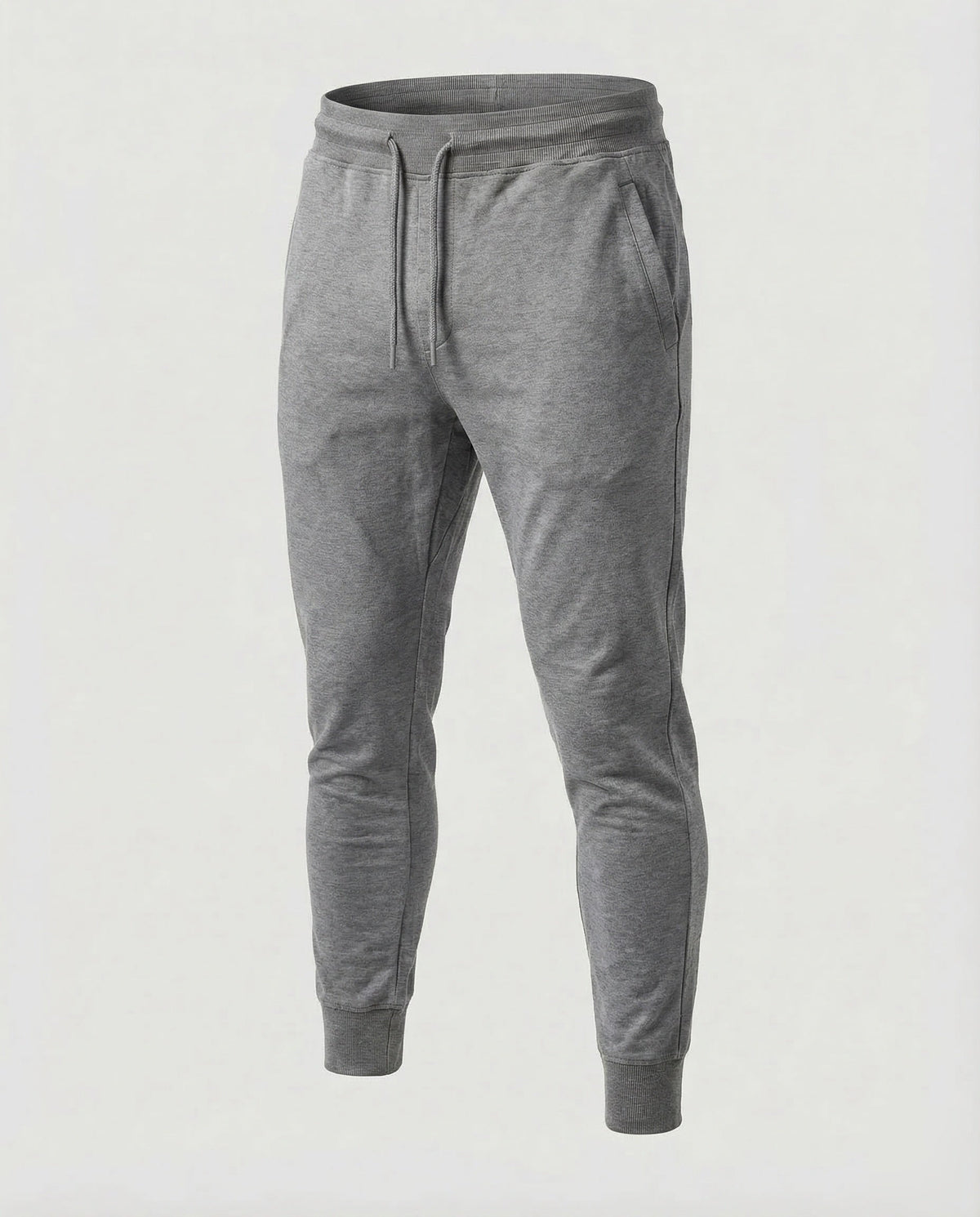 Men's Tapered Joggers with Drawstring Waist and Ribbed Ankle Cuffs