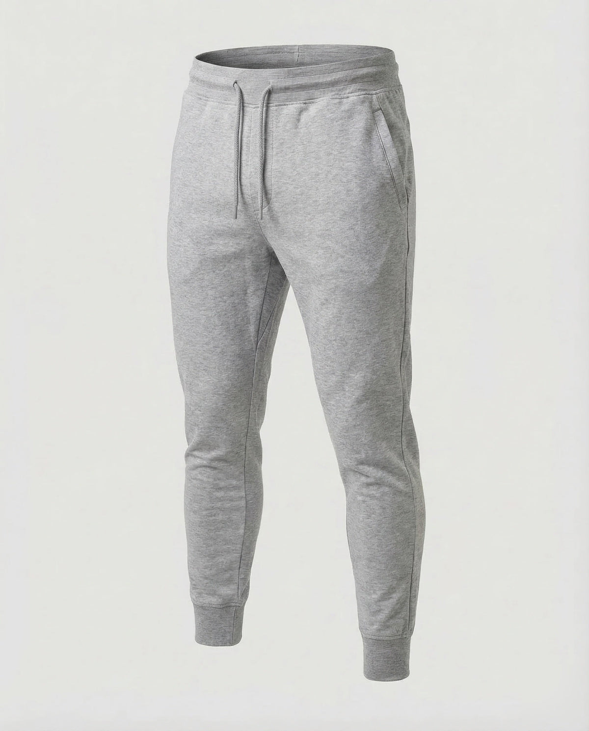 Men's Tapered Joggers with Drawstring Waist and Ribbed Ankle Cuffs
