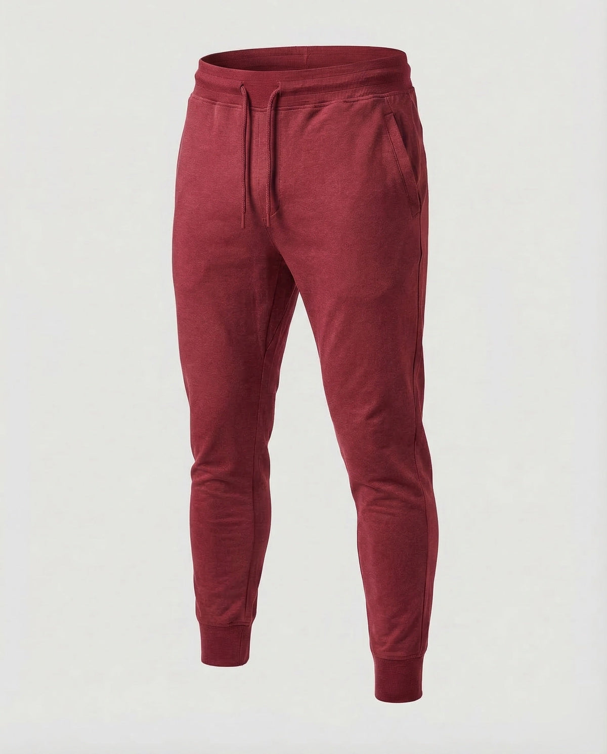 Men's Tapered Joggers with Drawstring Waist and Ribbed Ankle Cuffs