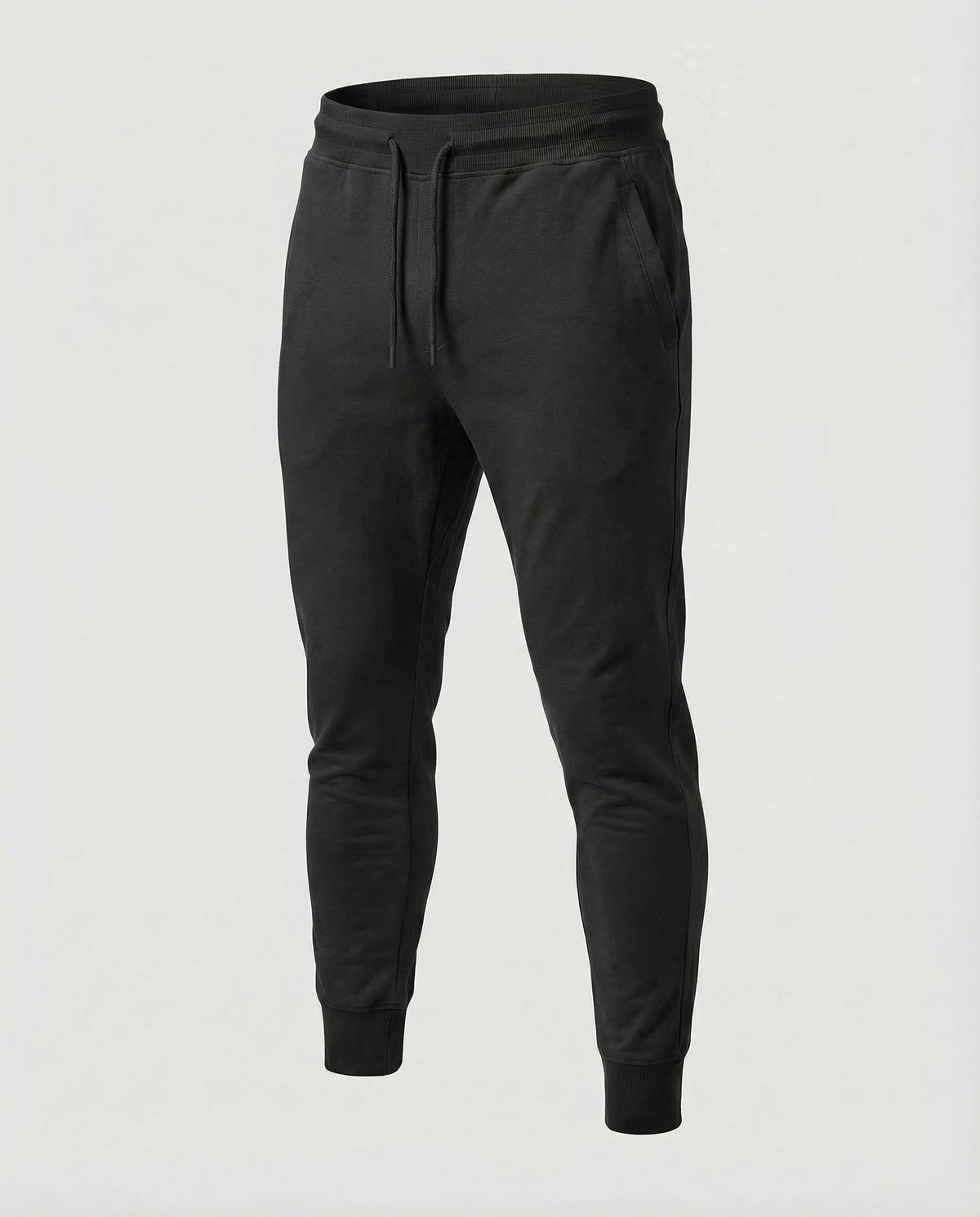 Men's Tapered Joggers with Drawstring Waist and Ribbed Ankle Cuffs