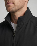 Men's Lightweight Bomber Jacket with Stand Collar and Zip Front