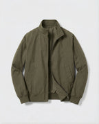 Men's Lightweight Bomber Jacket with Stand Collar and Zip Front
