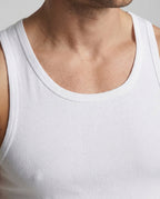 Men's Slim Fit Tank Top with Scoop Neck and Wide Straps