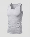 Men's Slim Fit Tank Top with Scoop Neck and Wide Straps