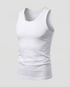 Men's Slim Fit Tank Top with Scoop Neck and Wide Straps