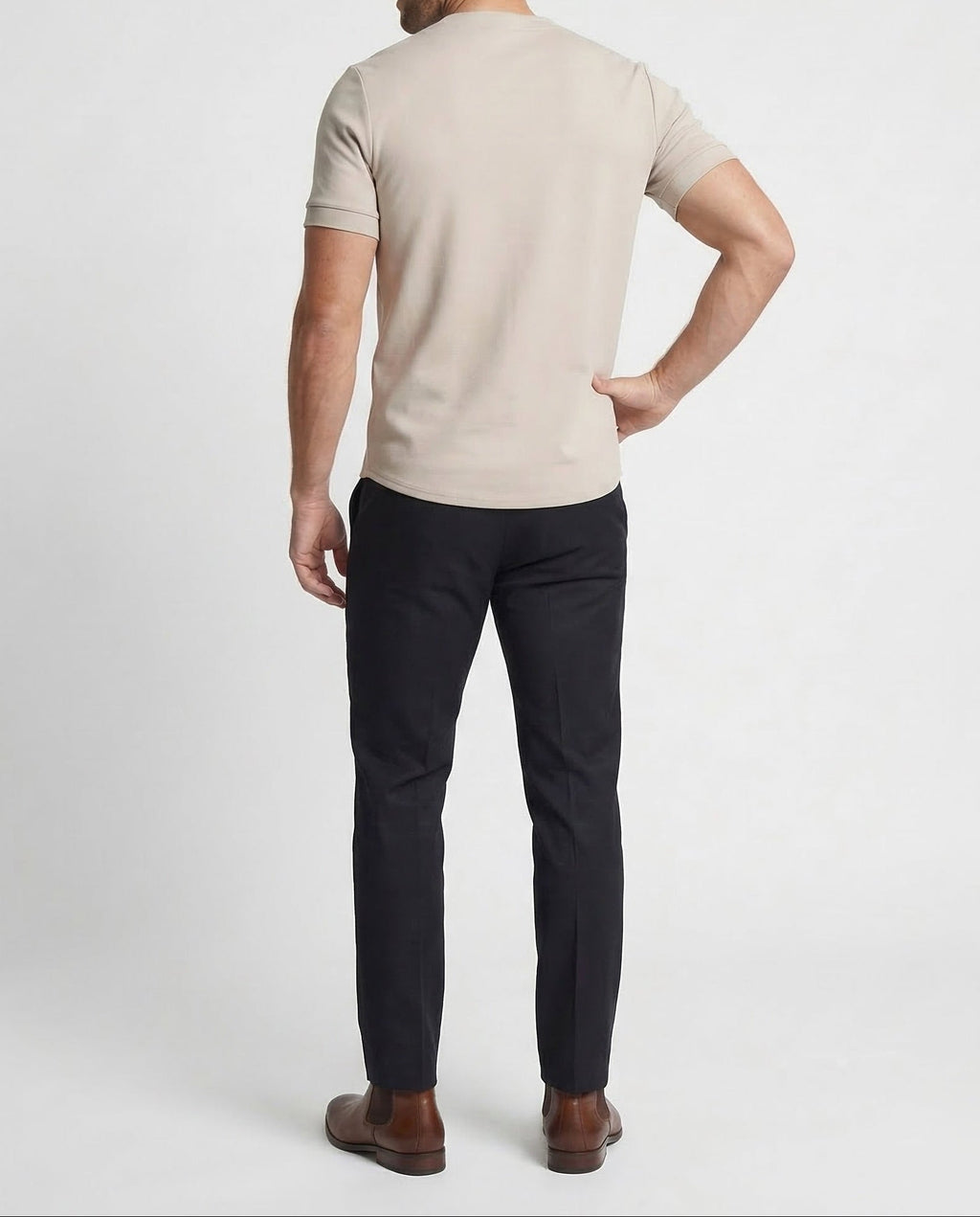 Men's Slim Fit Zip-Neck T-Shirt with Short Sleeves