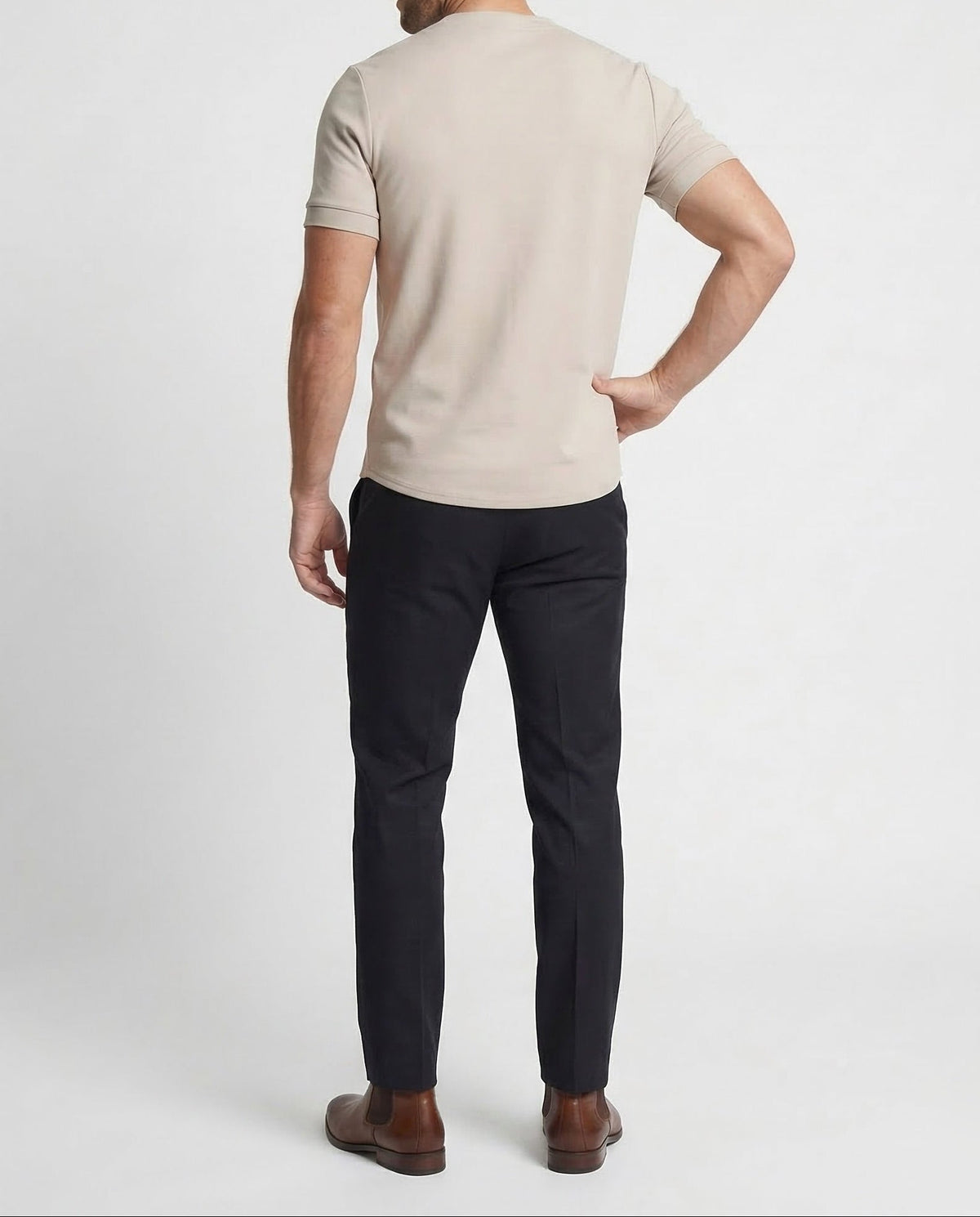 Men's Slim Fit Zip-Neck T-Shirt with Short Sleeves