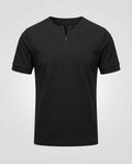 Men's Slim Fit Zip-Neck T-Shirt with Short Sleeves