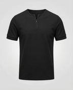 Men's Slim Fit Zip-Neck T-Shirt with Short Sleeves