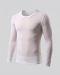Men's Slim Fit Sheer Mesh Long Sleeve Top