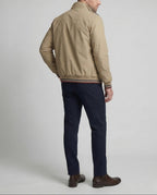 Men's Lightweight Bomber Jacket with Stand Collar and Zipped Pockets